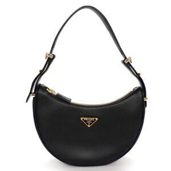 Prada Handbags - Prada Calfskin Shoulder Bag Black Nappa Leather